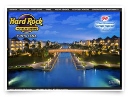 An online brochure for the Hard Rock Hotel brand