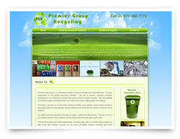 A web design for a recycling company