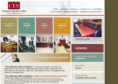 Corporate Executive Suites website, a design by Intechcenter now offline.