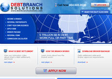 Web design for Debt Branch Solutions, a former client.