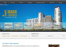Web design for Tango Imports, a former client.